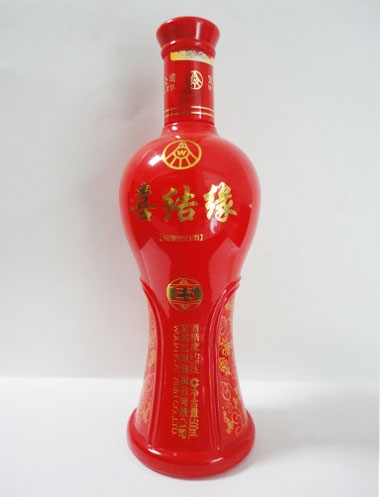 五糧液噴釉烤花酒瓶